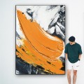 Coups de pinceau orange par Couteau à palette art mural minimalisme texture